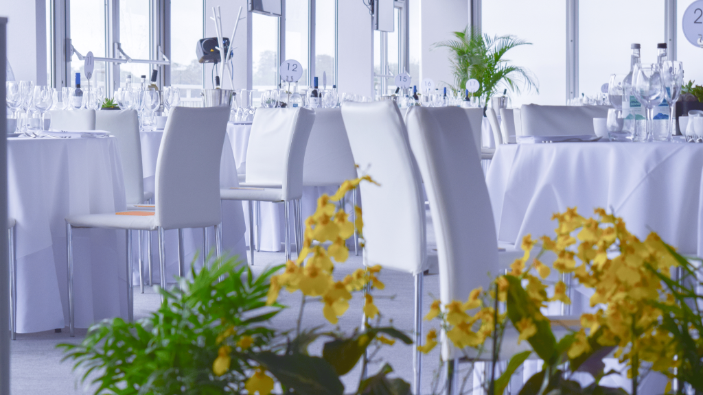 Compass Associates - Qatar Glorious Goodwood Festival 2021 - chairs set up ready for lunch