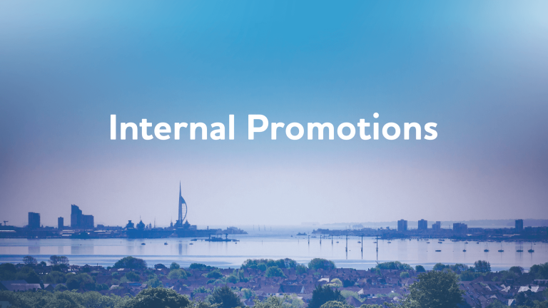 Compass Associates - Internal Promotions (Website) - image is a Compass Associates fade over the top of a skyline image looking over Portsmouth